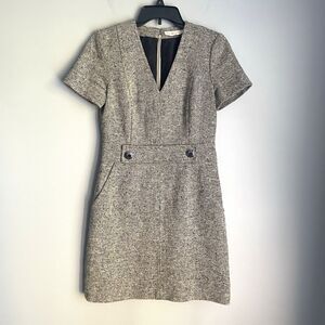 Tory Burch Priscilla Dress Tweed Wool/Linen Sz 2 Career Corporate Sophisticated